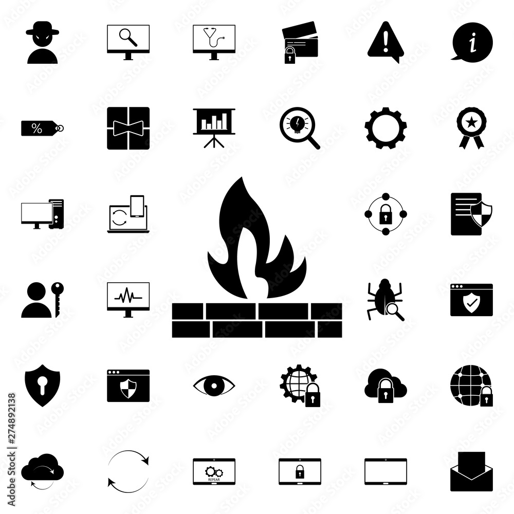 Aufkleber firewall icon. universal set of web for website design and development, app development