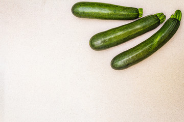 Bright green zucchini