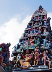 Singapore Asia Aug 8, 2016 Ornate decoration on the Sri Mariamman temple in Singapore's Chinatown.