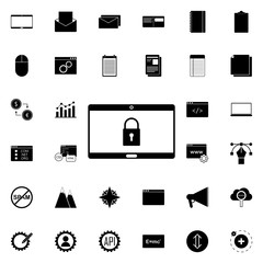 laptop lock icon. Universal set of web for website design and development, app development