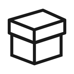 box with lid - minimal line web icon. simple vector illustration. concept for infographic, website or app.