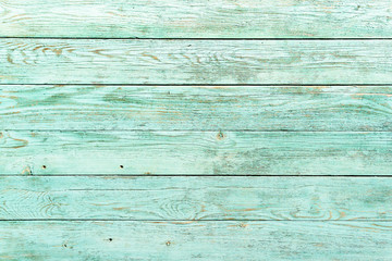 Obraz premium Peeling paint on blue old wooden table, background