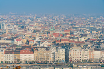 Obraz premium Afternoon aerial view of Budapest cityscape