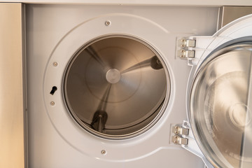 Washing machine with an open Front door detail