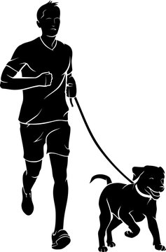 Man Jogging With Dog