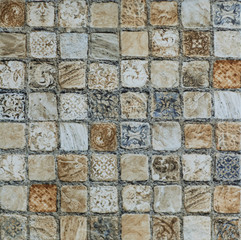 ceramic tile with abstract geometric mosaic pattern for the kitchen