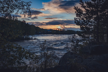sunset over the river