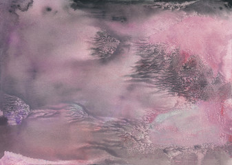 Fototapeta premium Abstract background, hand-painted texture, watercolor painting, splashes, drops of paint, paint smears. Design for backgrounds, wallpapers, covers and packaging.