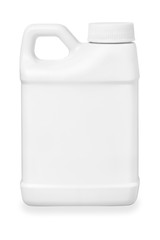 small white plastic canister isolated on white with path