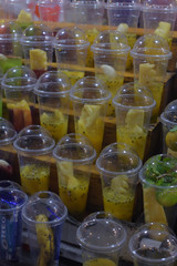 Fruit for shakes in plastic