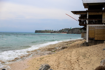 Quiet and rocky beach in Uluwatu, Bali Indonesia