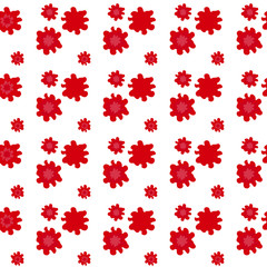 Red blots on white background, seamless pattern, vector