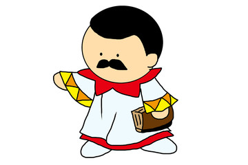 開いた宝箱・赤　　on white background