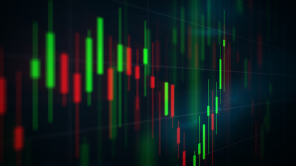 Candlestick Stock Chart 3D View 