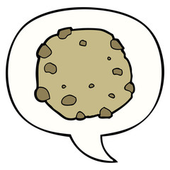 cartoon cookie and speech bubble