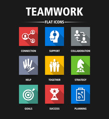 TEAMWORK FLAT ICONS