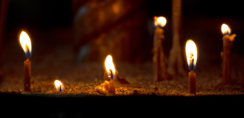 Candles are burning in the Orthodox Church