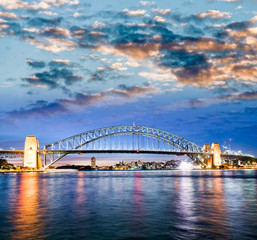 Sydney Harbor Bridge at night, Australia