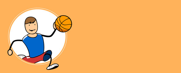 Fototapeta premium Schneller Basketballer und Sportler rennt entlang