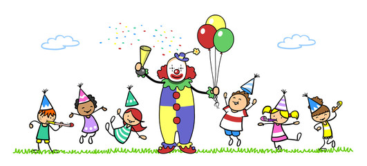Kinder buchen Clown für Kindergeburtstag