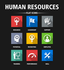 HUMAN RESOURCES FLAT ICONS