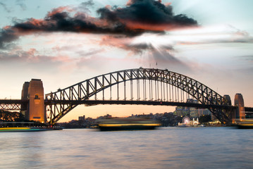 Sydney Harbor Bridge at night, Australia
