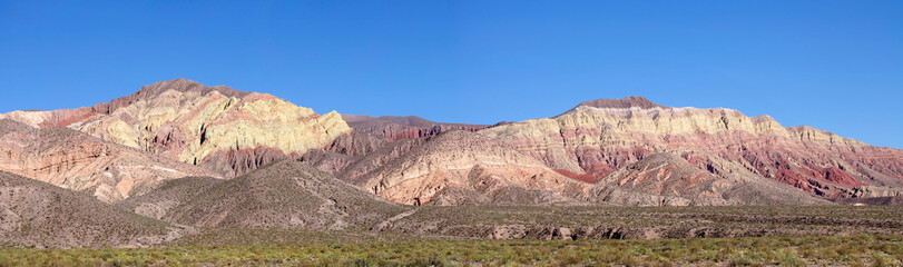 Fototapeta na wymiar Painters Palette rocks near Tilcara in Jujuy Province, Argentina