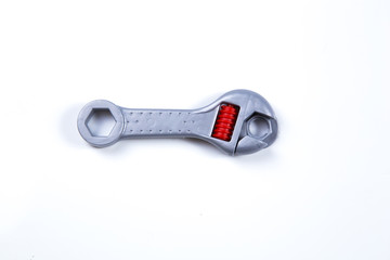 Kids construction toys tools , plastic gray and red  toy adjustable wrench