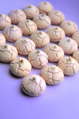 group of meringues arranged on  colored background