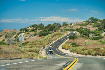 Highway windy road across beautiful landscape