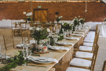 Fototapeta na wymiar Wedding Table Setting Rustic