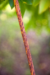  Old steel cable wires and rusting