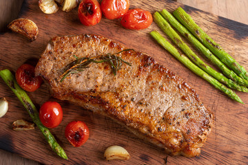 Grilled Beef sirloin steak.