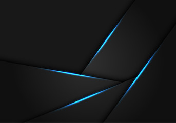 Abstract blue light on dark grey metallic  polygon design modern futuristic background vector illustration.
