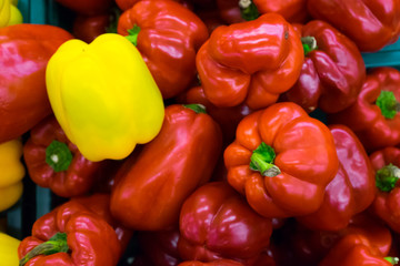 Red bell peppers background