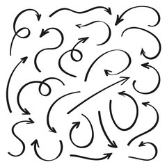 Super set hand-drawn arrows, vector graphic design