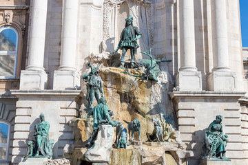 Matthias Fountain in Buda Castle, Budapest, Hungary.