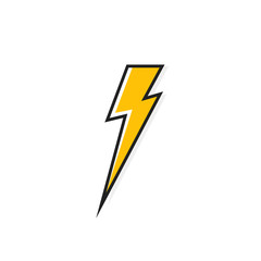 Electric lightning bolt logo for your needs. Thunder icon. Modern flat style vector illustration