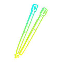 cold gradient line drawing cartoon chop sticks