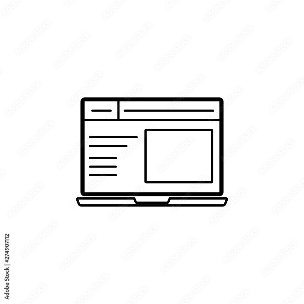 Aufkleber laptop icon. element of web for mobile concept and web apps icon. outline, thin line icon for websit