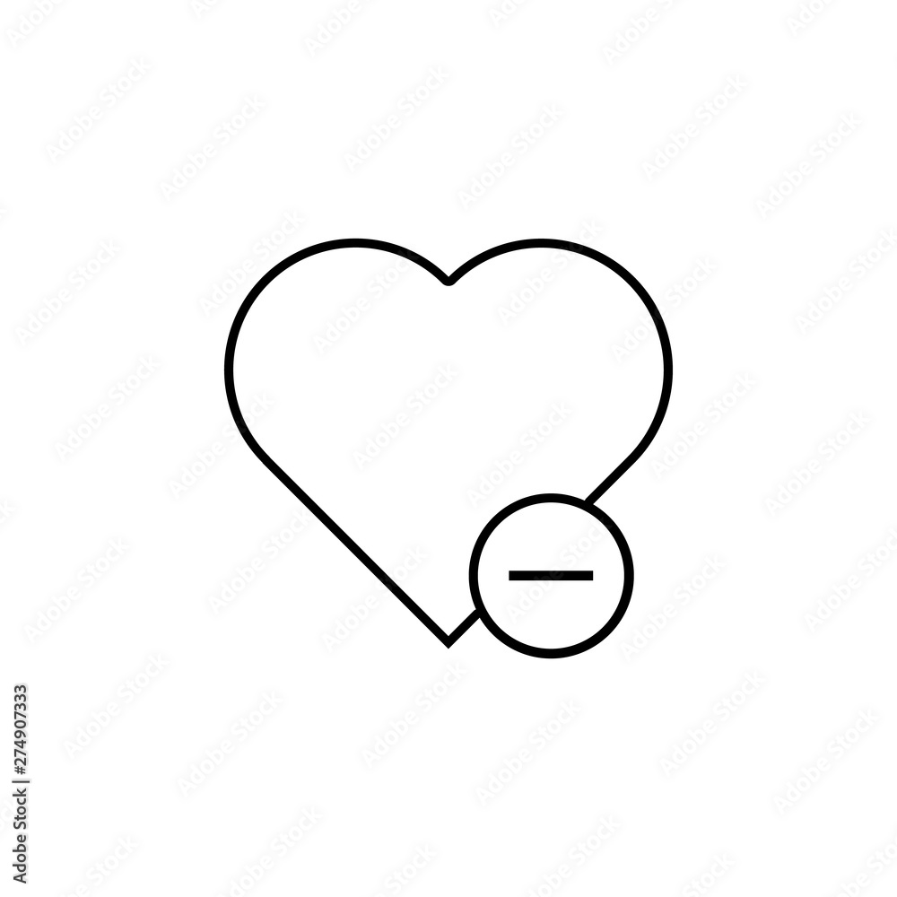 Aufkleber heart minus icon. element of web for mobile concept and web apps icon. outline, thin line icon for w