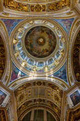 Fototapeta na wymiar Saint Isaac's Cathedral dome interior, St. Petersburg, Russia