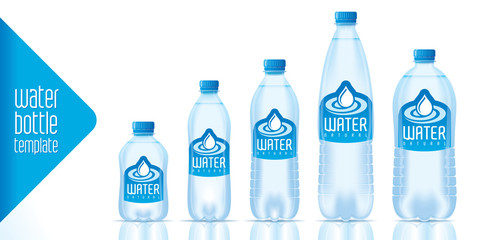 Water bottle template and ready label design