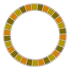 Naklejka premium Circle borders and frames vector. Round border pattern geometric vintage frame design. Scottish tartan plaid fabric texture. Template for gift card, collage, scrapbook or photo album and portrait..
