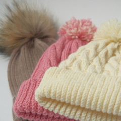 Close shot of cold weather winter handmade knitting clothes