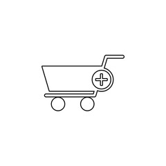 add cart icon. Element of web for mobile concept and web apps icon. Outline, thin line icon for website design and development, app development