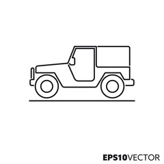 Off-Road vehicle vector line icon