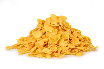 tasty cornflakes isolated on white