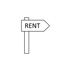 rental sign icon. Element of web for mobile concept and web apps icon. Outline, thin line icon for website design and development, app development