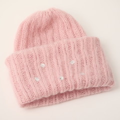 Close shot of cold weather winter handmade knitting clothes